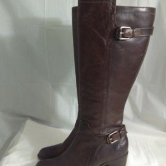 Frye Janis Shield Tall Boot Brown Leather 8.5 B - Picture 7 of 8
